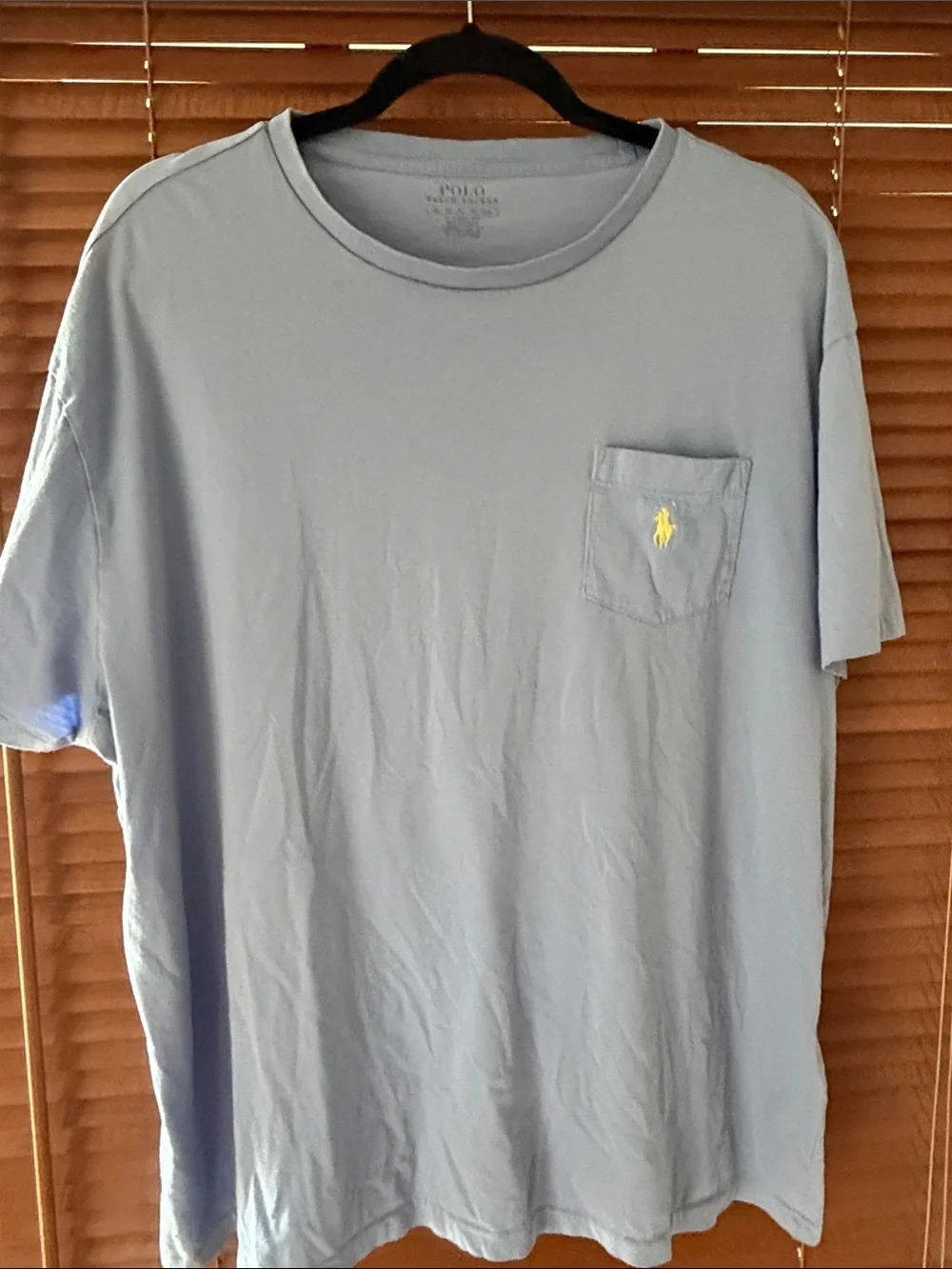 Polo by Ralph Lauren Light Blue Short Sleeve Pocket Tee with Yellow Pony XL